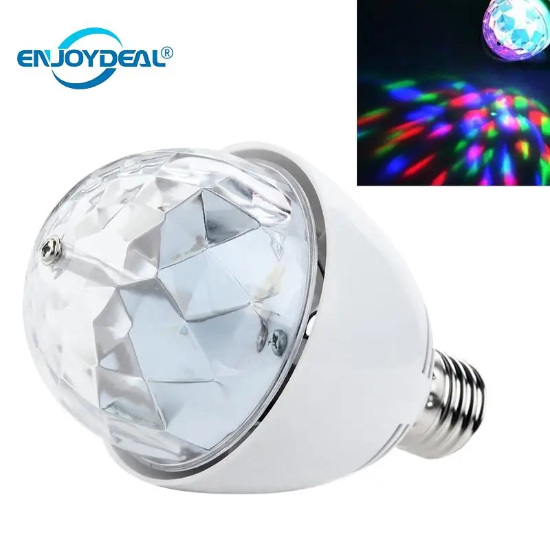 Абсолютно Новый E27 3W RGB Светодиодный Полноцветный Вращающийся светильник