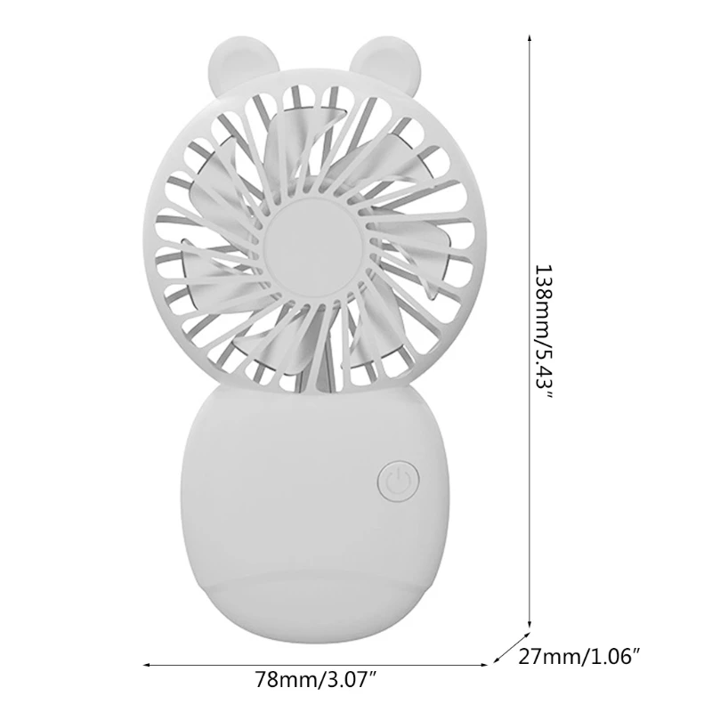 

Милый портативный ручной вентилятор с 3 передачами, USB-перезаряжаемый персональный портативный USB-вентилятор, ультратихий для путешествий и...