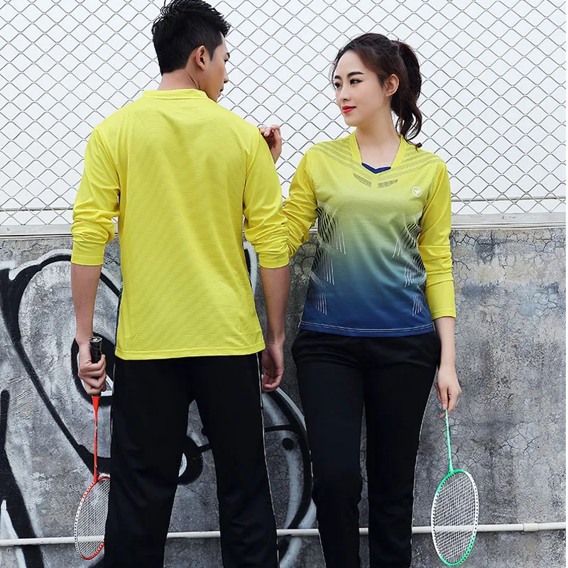 Autumn winter new Badminton long-sleeved shirts Men / Women Table Tennis sports Running t-shirts 128AB | Спорт и развлечения