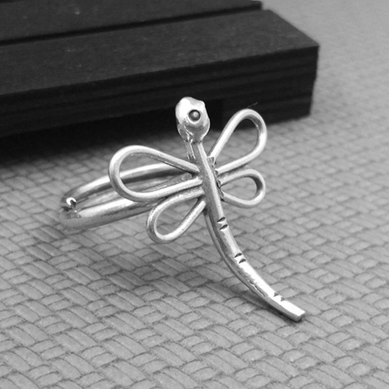 Серебро 925 ювелирные изделия круглые трендовые стрекозы открытие регулируемое