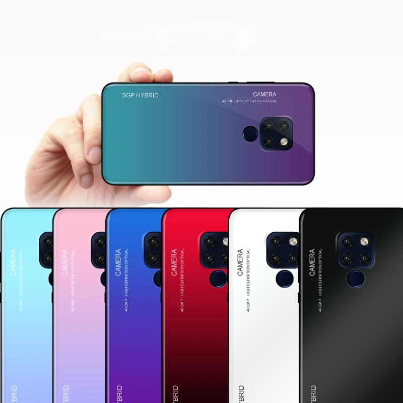 Чехол Gradient из закаленного стекла для телефонов Huawei Mate10 20 30 Pro Lite P10 P20 P30 Plus Funda on.