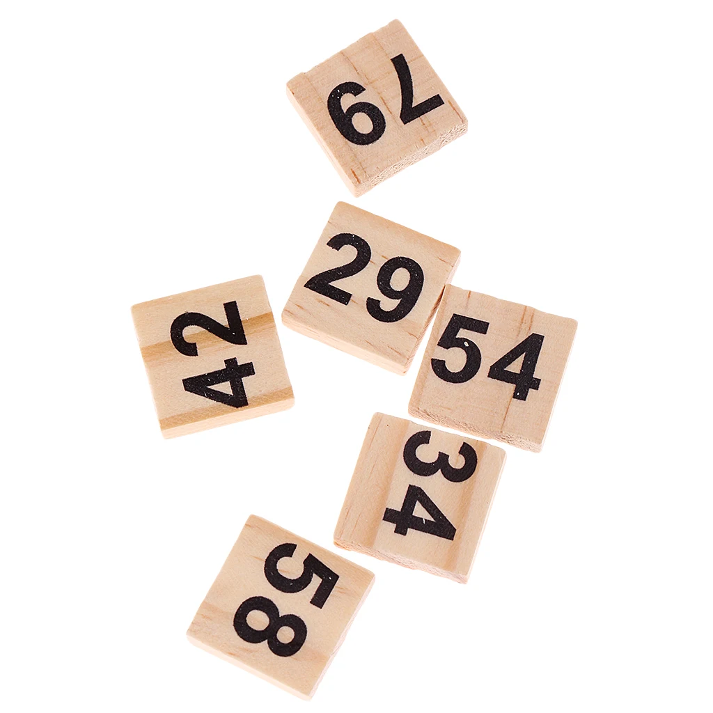 

100x Wood Puzzles Number Tiles 1-100 Black Number Cube Blocks for Wedding Craft