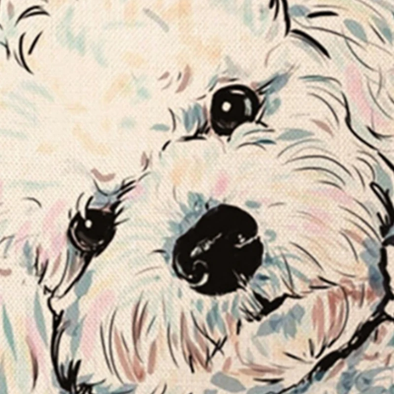

Cute Dog Series Linen Pillow Cover Stylish Exquisite High-Quality Home Comfortable Pillowcase