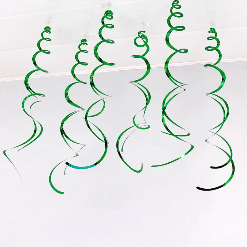 

6pcs Colorful Spiral Pendant Ceiling Hanging Garland PVC Swirl Banner for Wedding Birthday Party Home Living Room Decoration