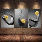 Винный бокал с маленьким желтым принтом лодки, холст, постеры и принты, настенные художественные картины для столовой, кухни, домашний декор