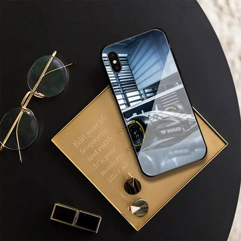 

YNDFCNB Cool car Phone Case For iphone 11 Pro XR XS MAX 8 X 7 6S 6 Plus Tempered Glass cove fundas