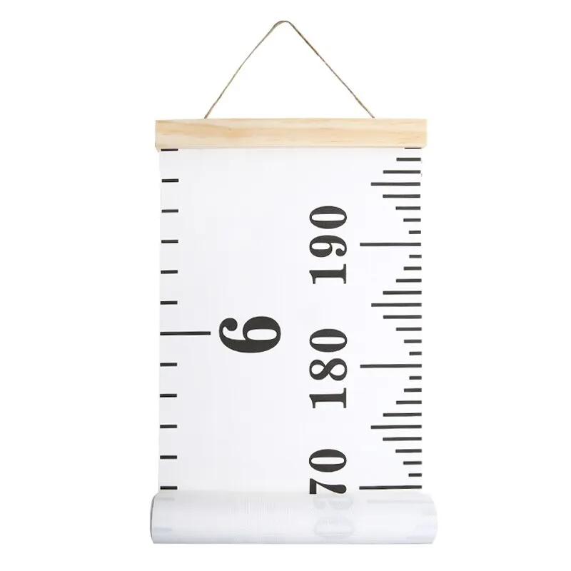 Деревянная Настенная Наклейка для детей черно белая Таблица измерения роста