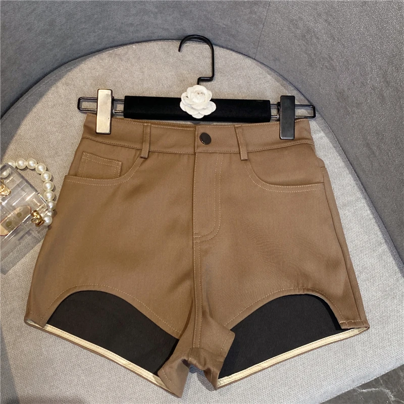 

Женские Асимметричные шорты ZCSMLL, однотонные уличные модные шорты с высокой талией в Корейском стиле, Осень-зима 2021