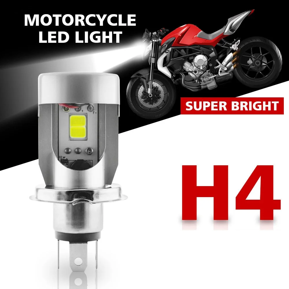 Прочный H4 светодиодный 20 Вт COB Hi Lo светильник на голову мотоцикла передний из