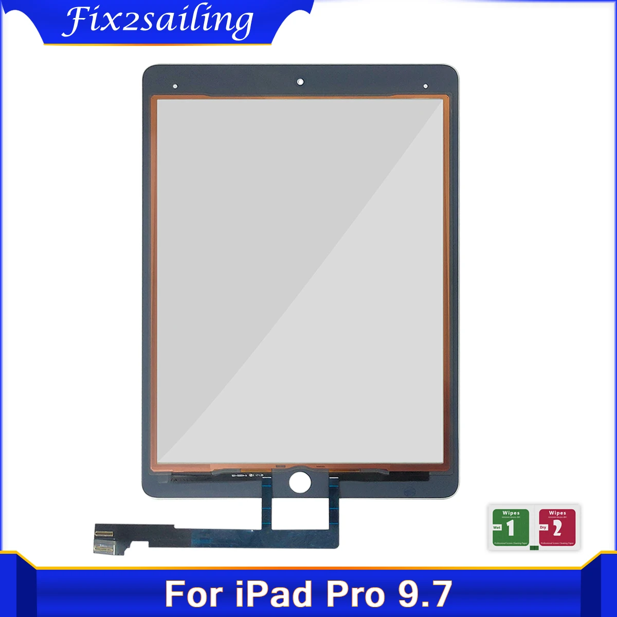 Новый сенсорный экран 9 7 дюйма для iPad Pro A1673 A1674 A1675 Сенсорная панель дигитайзер - Цена: 1452.64