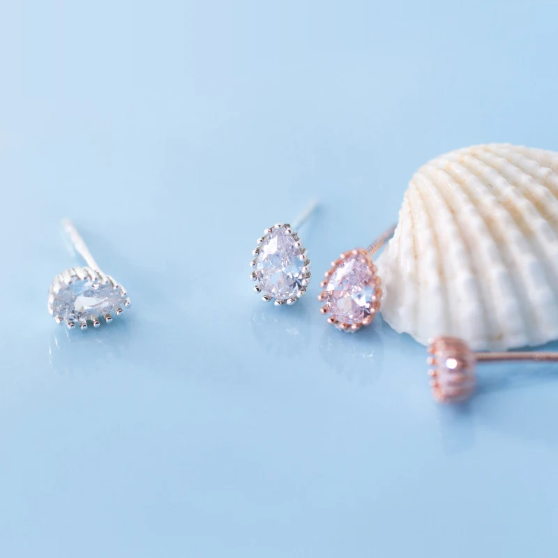 Горячая серьга гвоздик капля серьги для женщин кубического циркония