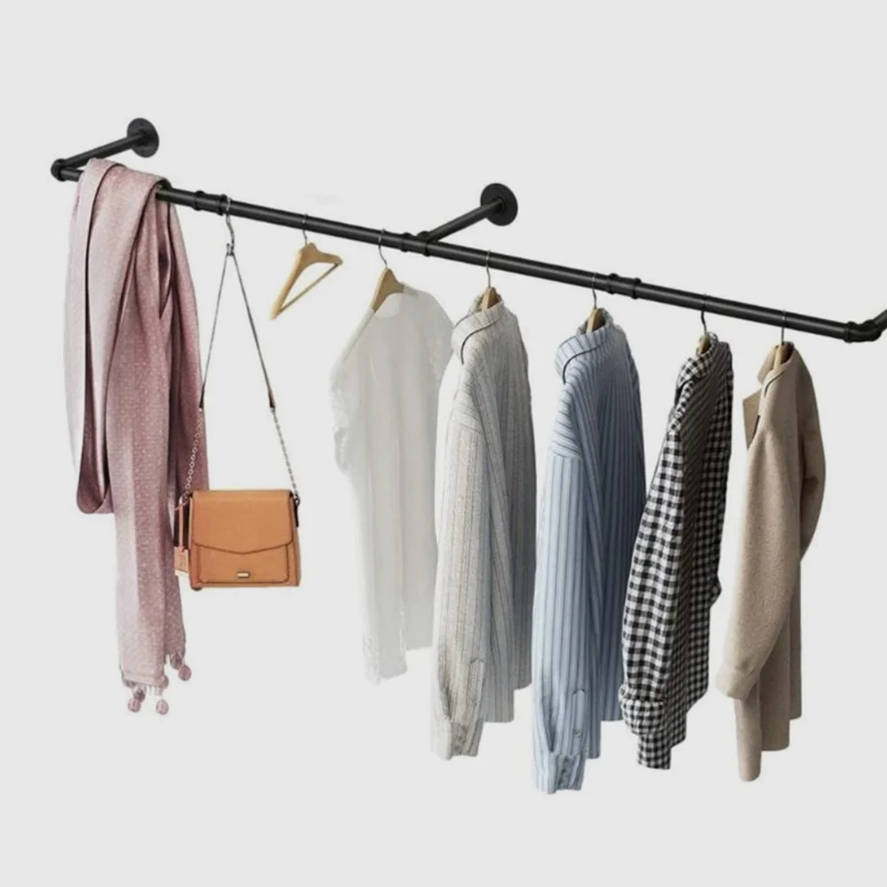 

1pc Wal Clothing Laundry Rack Household Metal Clothes Shelves for Hanging