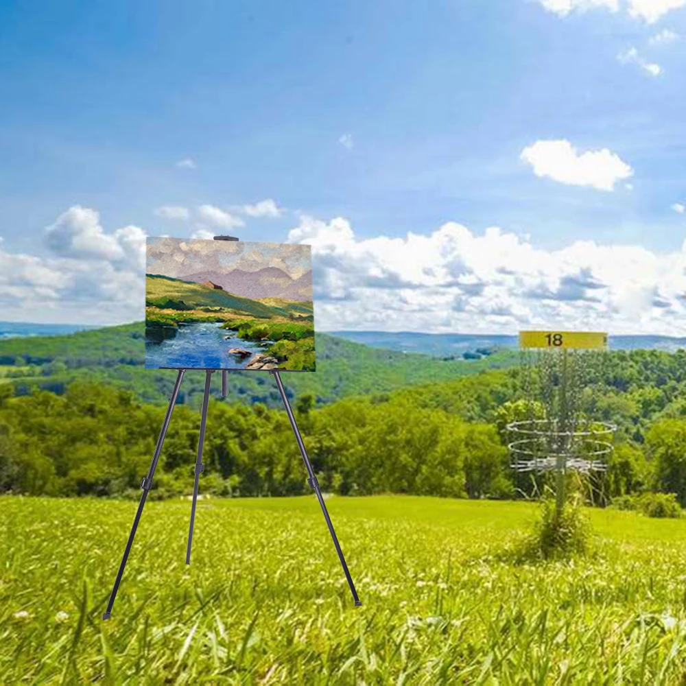 

New Artist Iron Folding Easel Light Weight And Carry Bag Black HFing