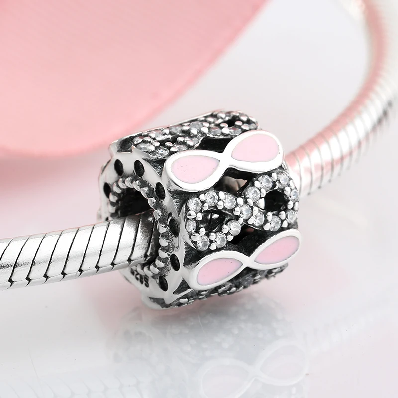 Женский розовый галстук-бабочка из серебра 925 пробы с эмалью | Украшения и