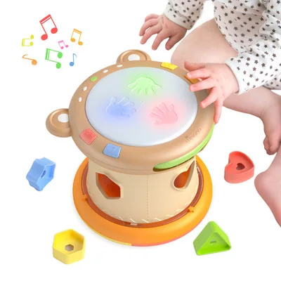 Кролик, мама, ребенок, ручная работа, круглый барабан, детская развивающая игрушка, многофункциональная, три в одном, динамический звук, шум, ... от AliExpress RU&CIS NEW
