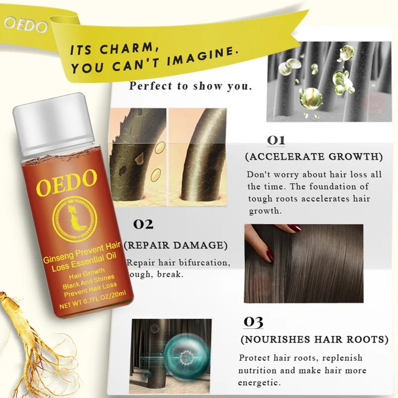 Совершенно новый OEDO 20 мл женьшень эссенция для роста волос Предотвращение