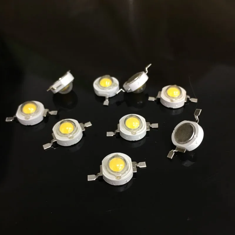 

New 100pc/pack Watt 1 W High Power LED lamp 110-120LM LEDs Bulb light Emitting Diodes SMD Chip Wit voor Spotlight