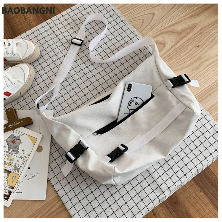 

White Black Color Women Large Canvas Bags Lady's Travel Bag Big Shoulder Bag Crossbody bags for Women's Handbags