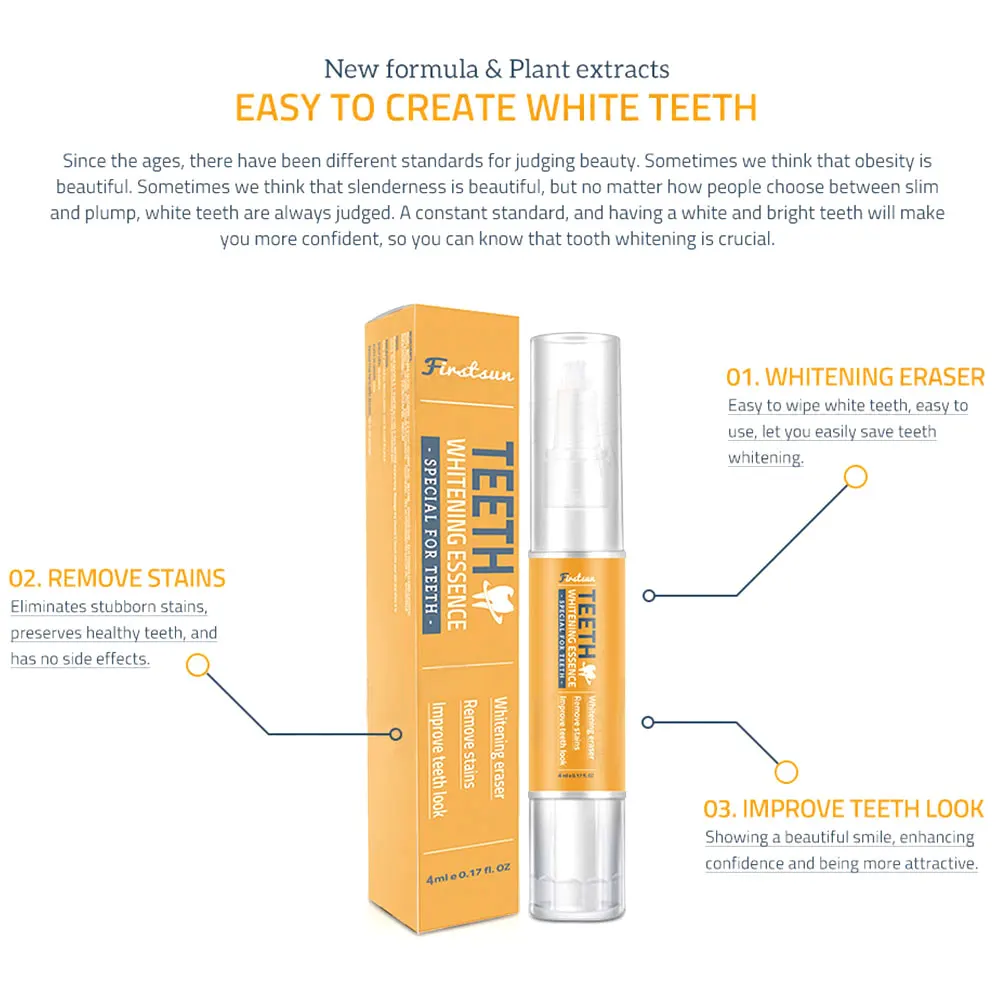 

Firstsun Teeth Whitening Pens Serum Plaque Stains Remover Teeth Bleachment Dental Whitener Oral Hygiene Care Teeth Whitener