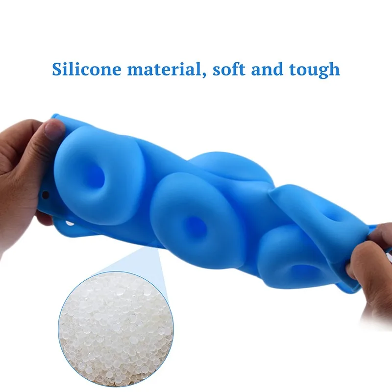 

6 Cavity Donut Mold Silicone Non-stick Baking Tray Heat-resistant Reusable Folded Donuts Maker Colorful Soft Dessert Making Tool