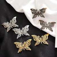 20pcs metal butterfly wraps iron craft gift gold rhodium beads caps charms hair stick band accessories jewelry making diy