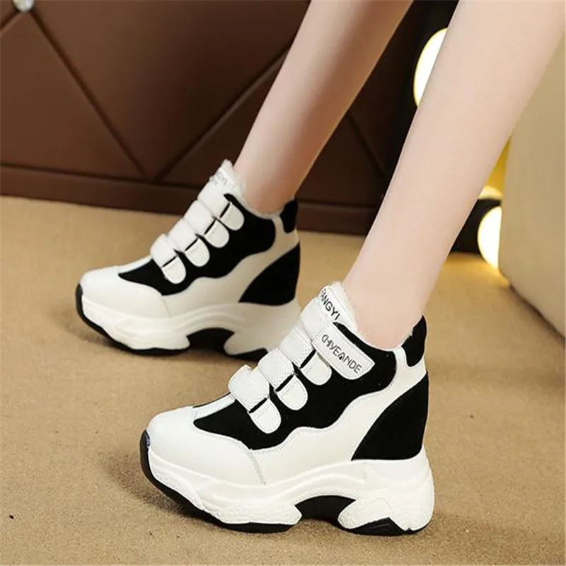 Кроссовки женские зимние на плоской платформе с Плюшевым Мехом | Обувь