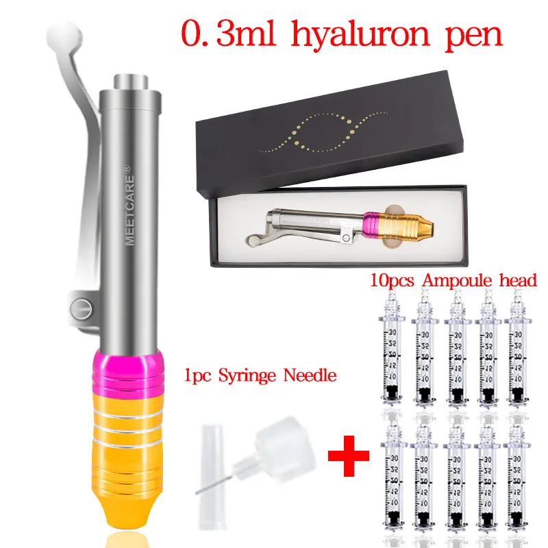 pen 10head 1need Ручка с гиалуроновой кислотой высокого давления, косметическое устройство против морщин и старения, Гиалуроновый пистолет, одноразовый распылитель, ручка для инъекций, шприц - Габаритные размеры: pen 10head 1need