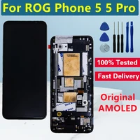 6 78 original for asus rog phone 5 rog 5 pro lcd display screen touch screen digitizer frame for rog 5s pro 5 ultimate zs673ks