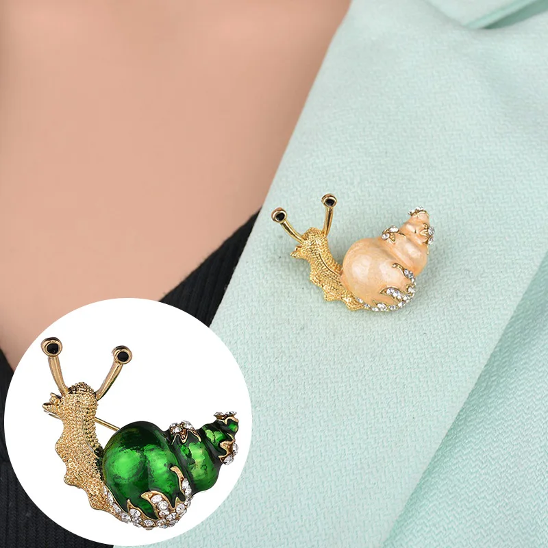 Модные булавки в виде улитки стразы женская маленькая брошь насекомого