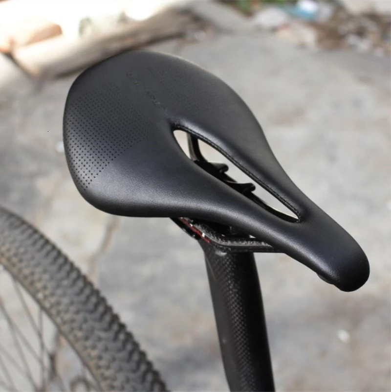 Углеродное MTB дорожное кожаное велосипедное седло, комфортное горное Велосипедное черное Велосипедное Сиденье, подушка 240x143 мм, Аксессуары для велосипеда, запчасти
