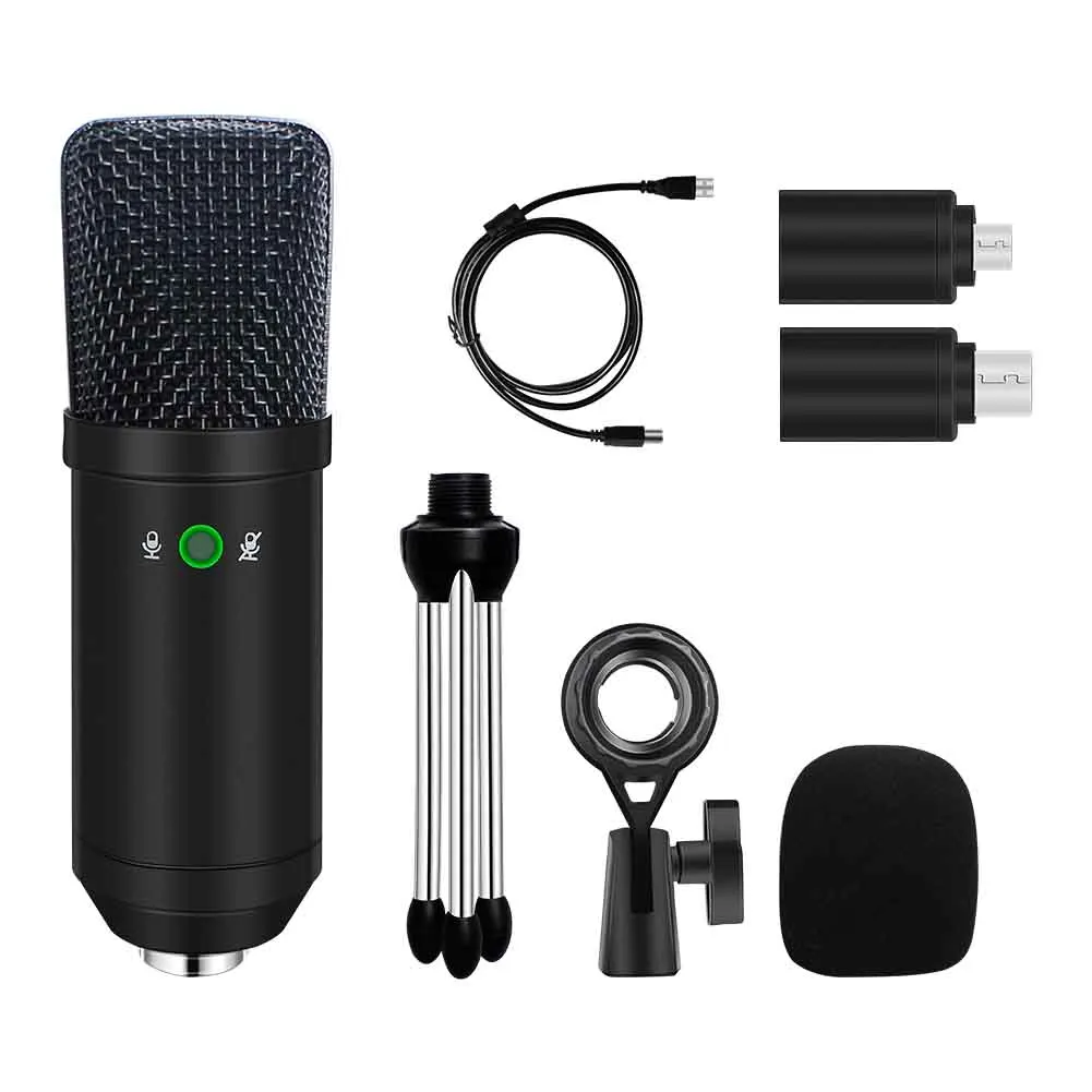 

Studio Aluminum Alloy Online Chatting USB Wired For Mobile Computer Live Broadcast Condenser Microphone Professional Recording