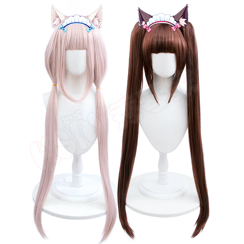 Шоколадный ванильный парик для косплея Nekopara Косплей hhsiu synthetic синтетический из