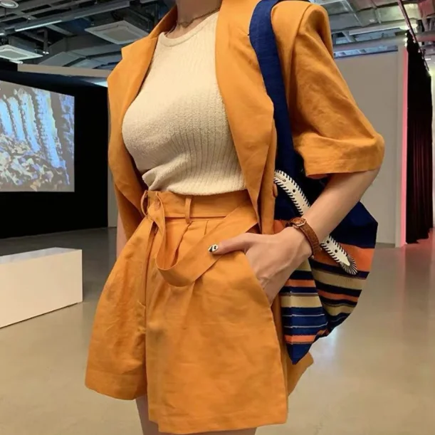 Для женщин короткий Одноцветный пуловер а также штанов раздел-костюмы Верхняя