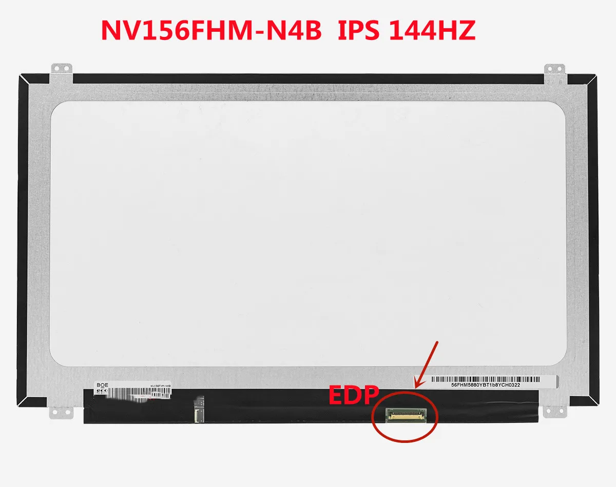 

Original BOE NV156FHM-N4B 15.6 inch IPS 144Hz Laptop Screen Upgrade Replacement 144hz LCD Display Panel FHD 1920x1080 30pin eDP
