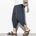 Брюки-султанки мужскиеженские хлопковые в японском стиле, винтажные брюки в полоску, с широкими штанинами в стиле хип-хоп, лето 2020