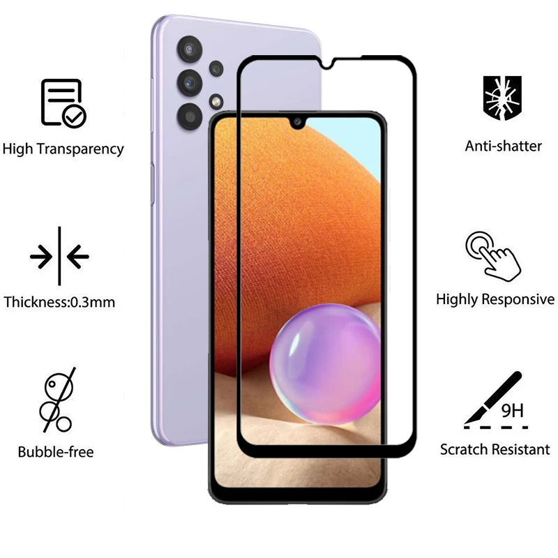 

9D Glass For Samsung Galaxy A 32 A32 Tempered Glass Samsung a32 a 52 a72 5g Screen Protector Galaxy a32 4g Protective Film