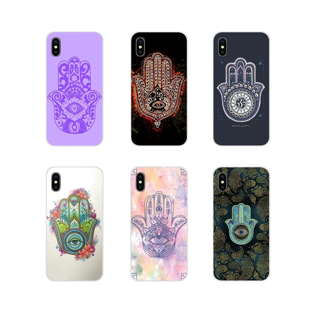 For Apple iPhone X XR XS 11Pro MAX 4S 5S 5C SE 6S 7 8 Plus ipod touch 5 6 Silicone Shell Cover Hamsa Hand of Fatima Shining Cute | Мобильные