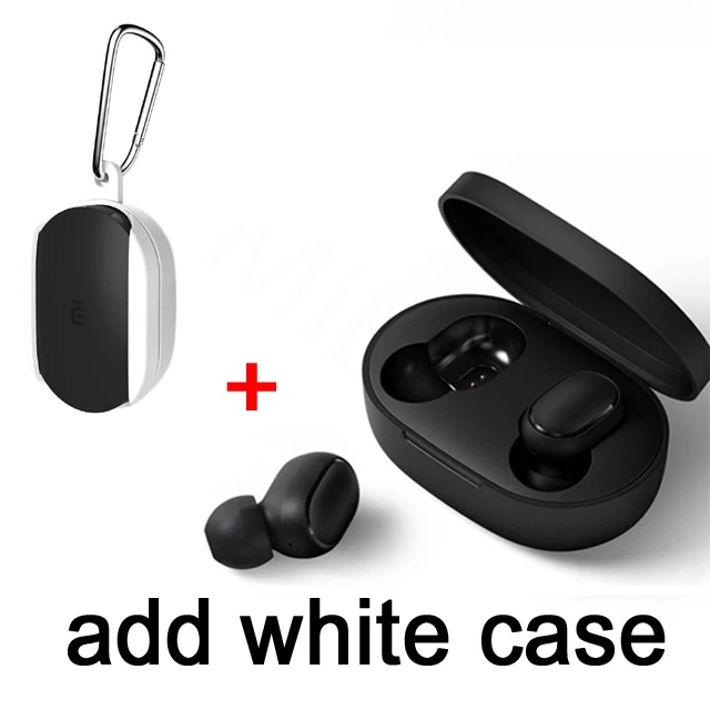 add white case Xiaomi Redmi Airdots TWS Bluetooth наушники стерео бас BT 5,0 Eeadphones с микрофоном Handsfree Наушники управление AI - Цвет: add white case