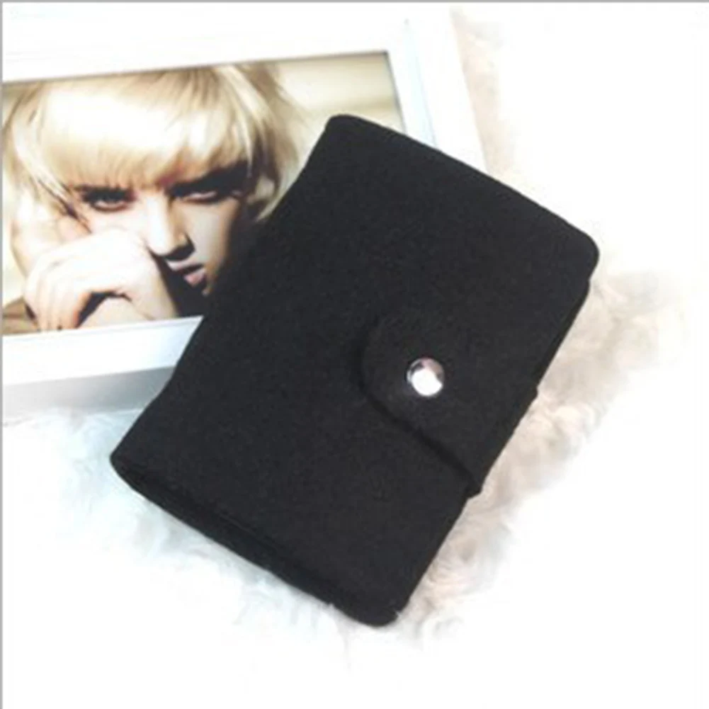 

Portable Wool Felt With 24 Sub Box Fashion Solid Daily Travel Dustproof Home Anti Scratch Women Card Wallet