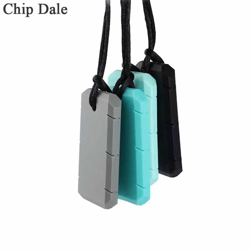 Chip Dale 1PC Silicone Chew Necklace Dog Tag Baby Teether Chewy Toy Sensory Tool for Autism Therapy ADHD Special Needs | Мать и ребенок