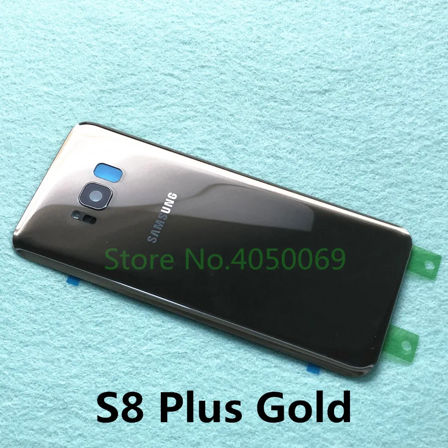 S8 Plus Gold Задняя стеклянная крышка Корпус Замена батарейного отсека+ рамка для камеры для samsung Galaxy S8 Plus S8+ G955 G955F G950 G950F - Цвет: S8 Plus Gold