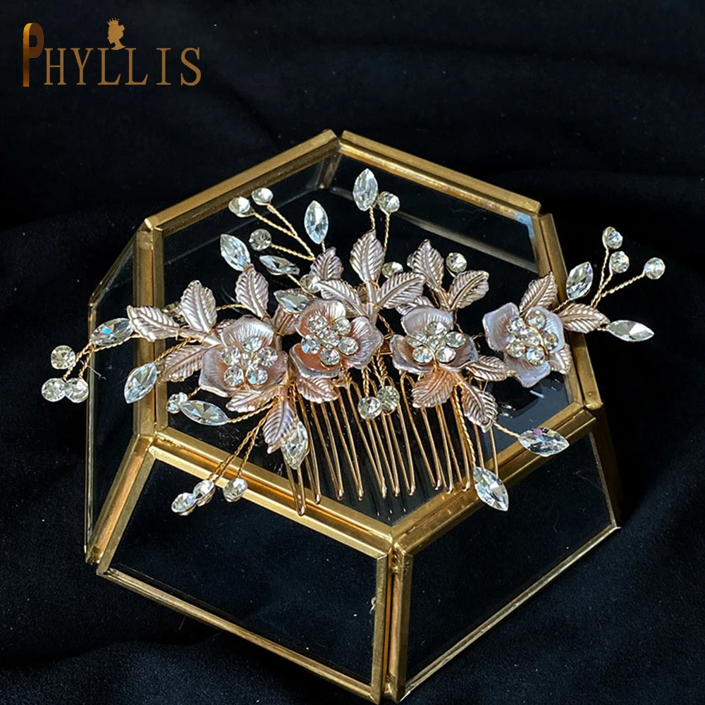 

A334 Gold Silver Bridal Comb Vintage Style Wedding Head Pieces Brides Wedding Bridal Jewelry Set Women Tiaras Women Hair Pins