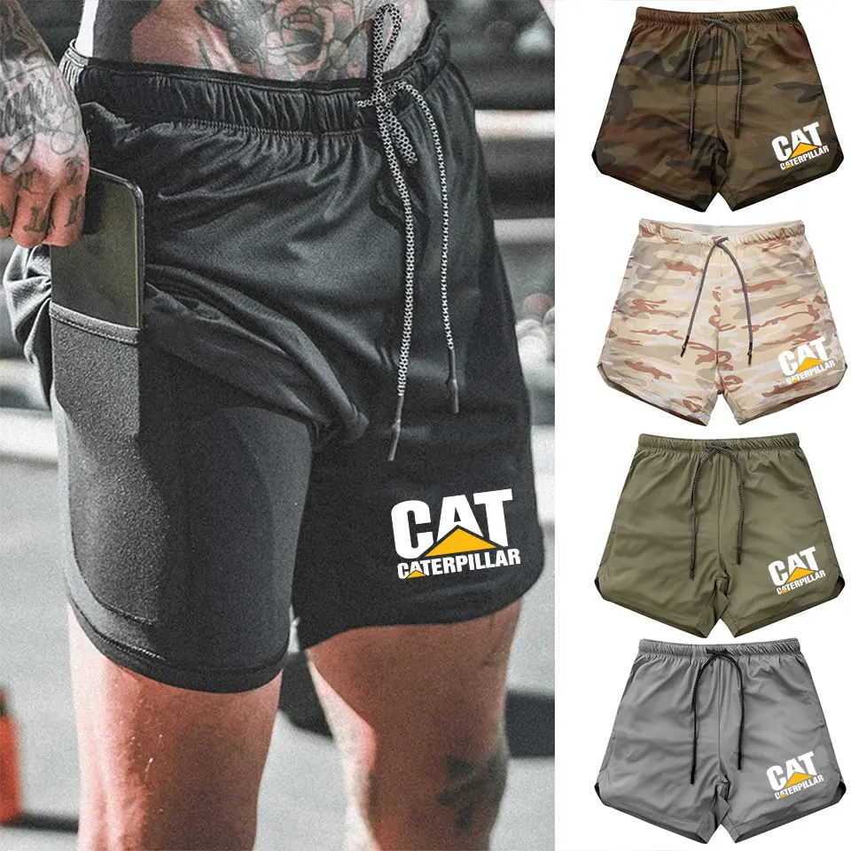 

Men's 2-in-1 Running Shorts Jogging Gym Fitness Training Quick-drying Beach Shorts Men's Summer Sports Fitness Base Clothes