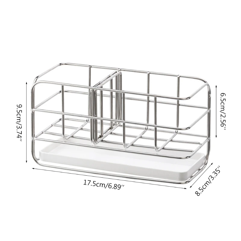 

SFVEFVD Kitchen Countertop Wall Mounted Sponge Holder Soap Drain Storage Rack Tray Kitchen Bathroom Organizer Dishcloth Shelf