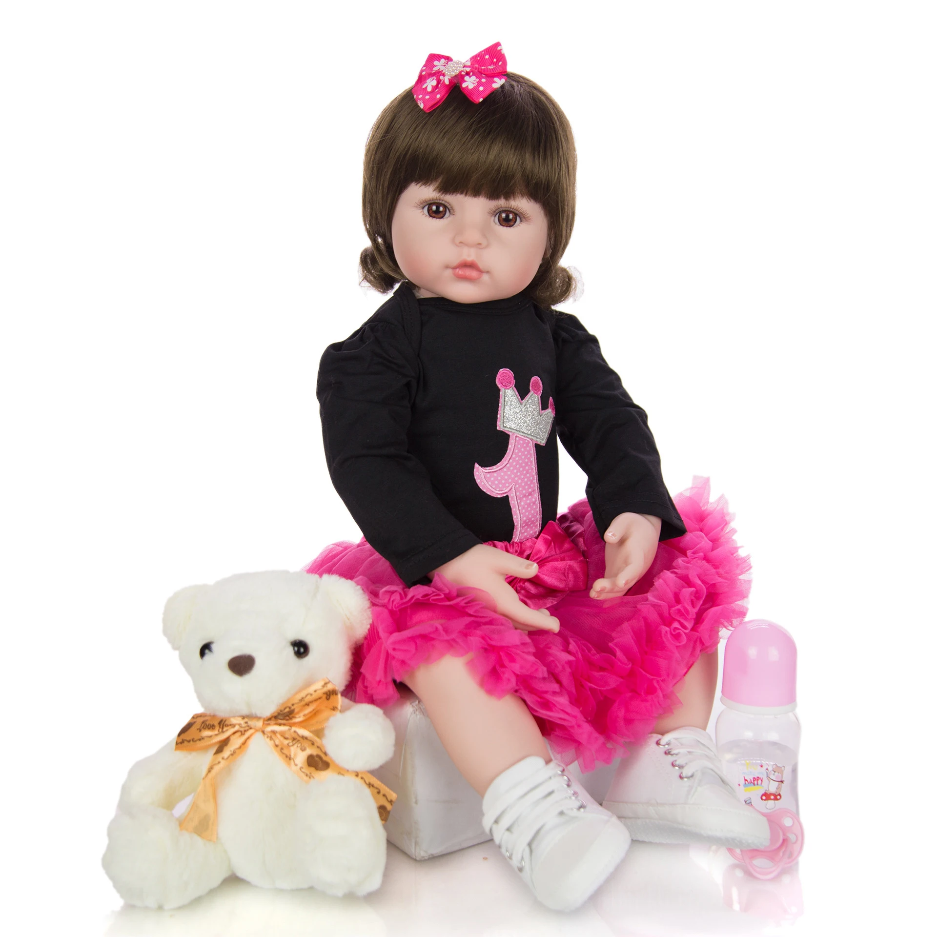 

24" Silicone Reborn Toddler Baby Doll Toys 60cm sweet girl Princess doll Alive Bebe reborn Brinquedos Collection Birthday Gift