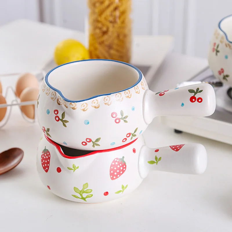 Керамический горшок для молока с сеточкой ягод | Дом и сад