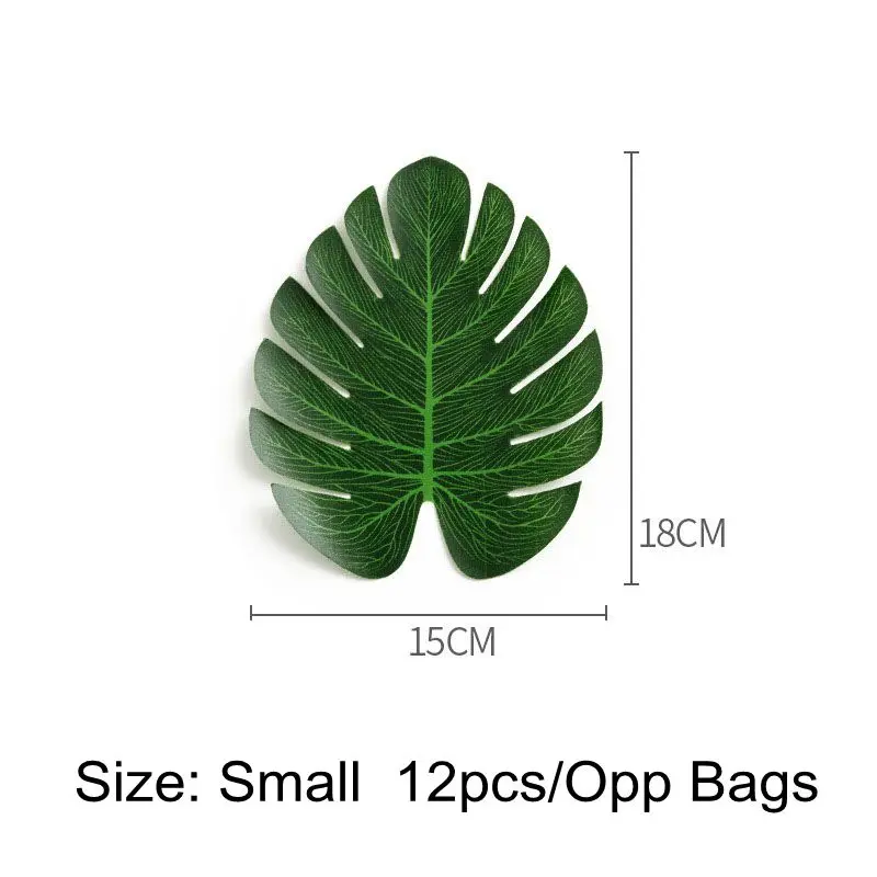 Зеленые искусственные пальмовые листья монстеры 12 шт./лот тропические Гавайские