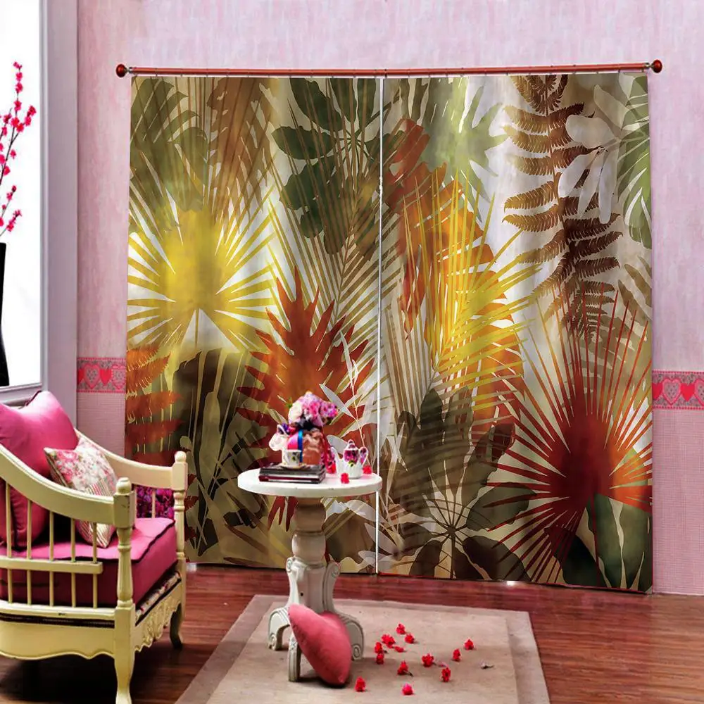 Шторы кленовые шторы с листьями деревянные для гостиной спальни готовые