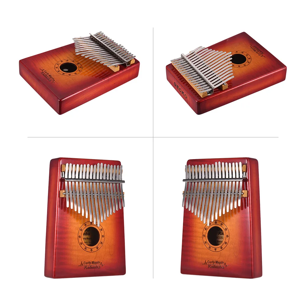 GECKO MC S 17 key Kalimba большой палец пианино Mbira кудрявый Клен Твердая Древесина с