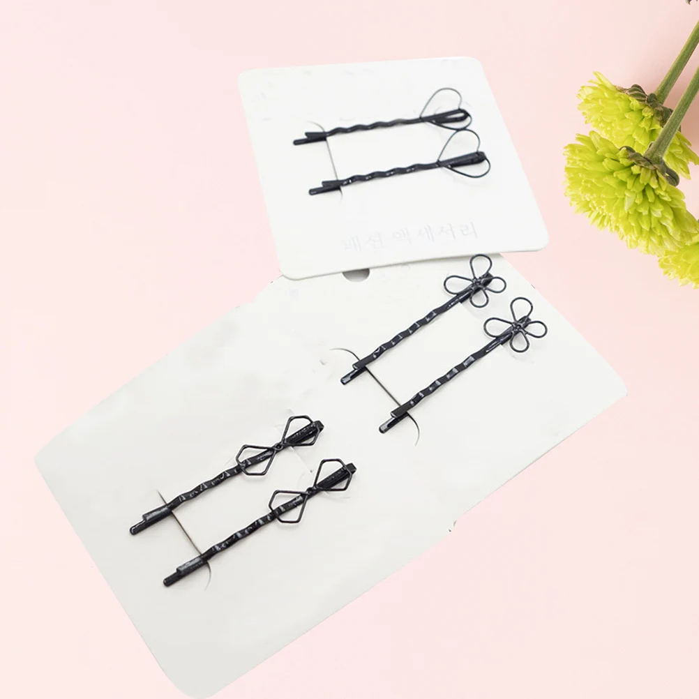 3 пары модных зажимов для волос Премиум Черные заколки в форме сердца аксессуары